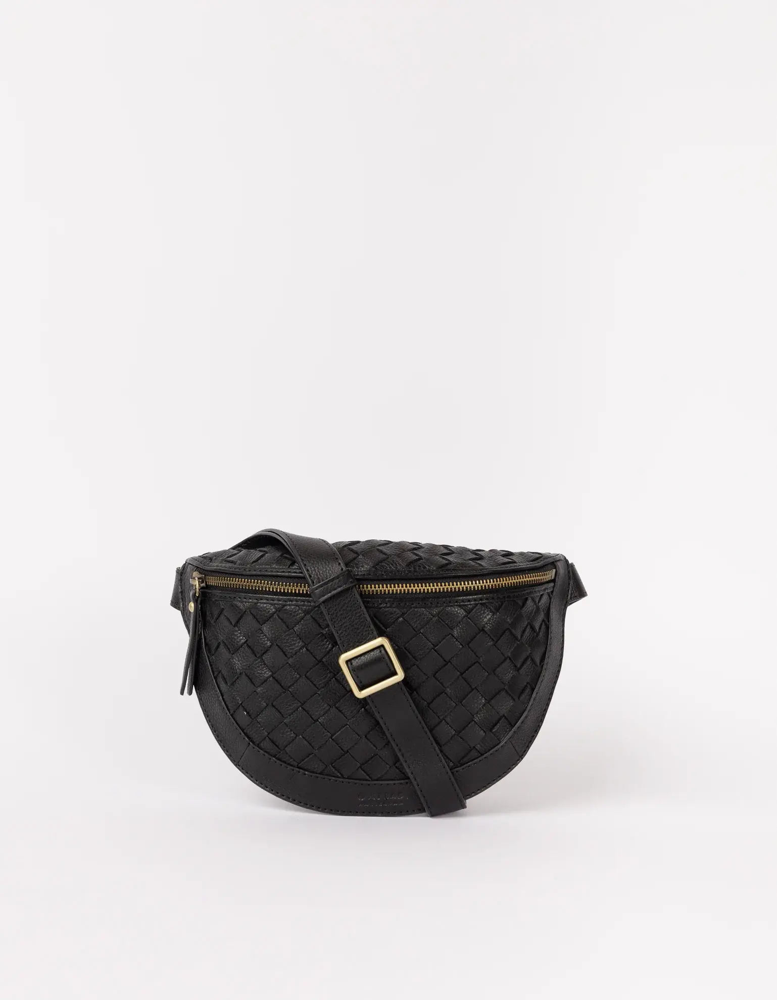 O My Bag O My Bag Ray Bum Bag Woven Soft Grain Leather Black "OMB-E197NW	"