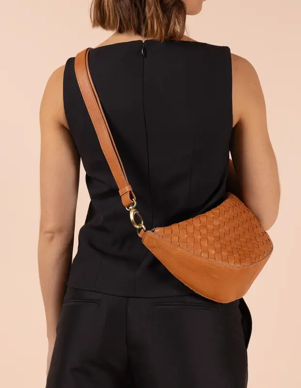 O My Bag O My Bag Leo Wild Oak Woven Soft Grain Leather