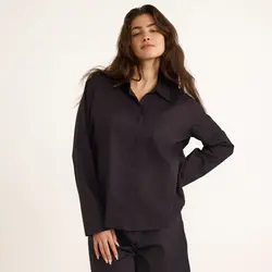 Organic Basics Core Sleep Poplin Shirt Black