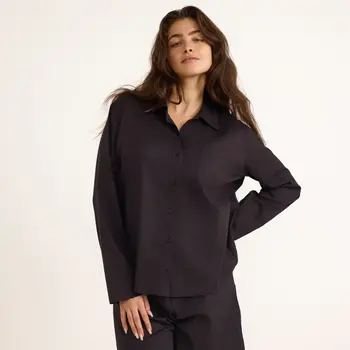 Organic Basics Core Sleep Poplin Shirt Black