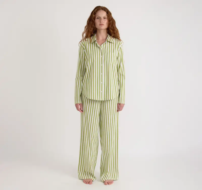Organic Basics Organic Basics Core Sleep Poplin Pants Green