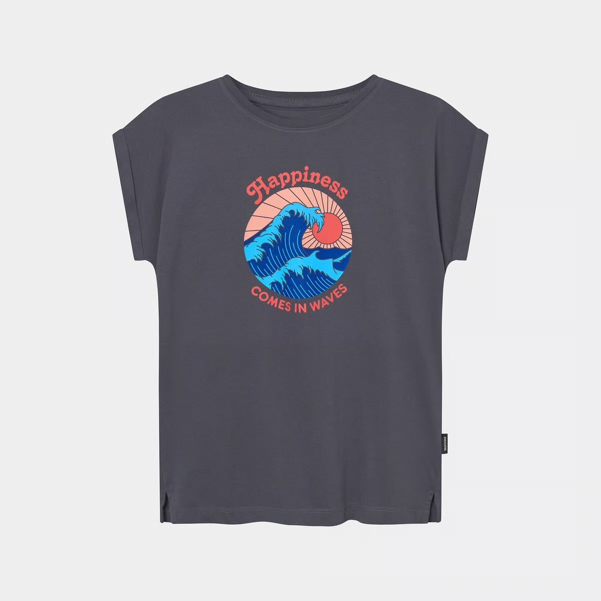 Dedicated Dedicated T-shirt Visby Happiness Charcoal