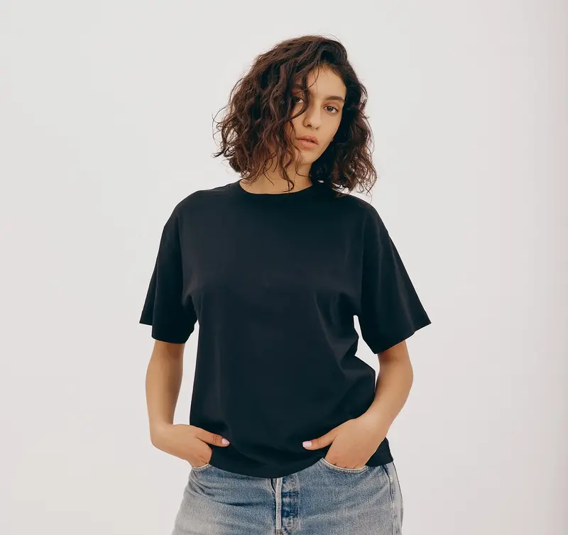 Organic Basics Organic Basics True Boxy Tee Black