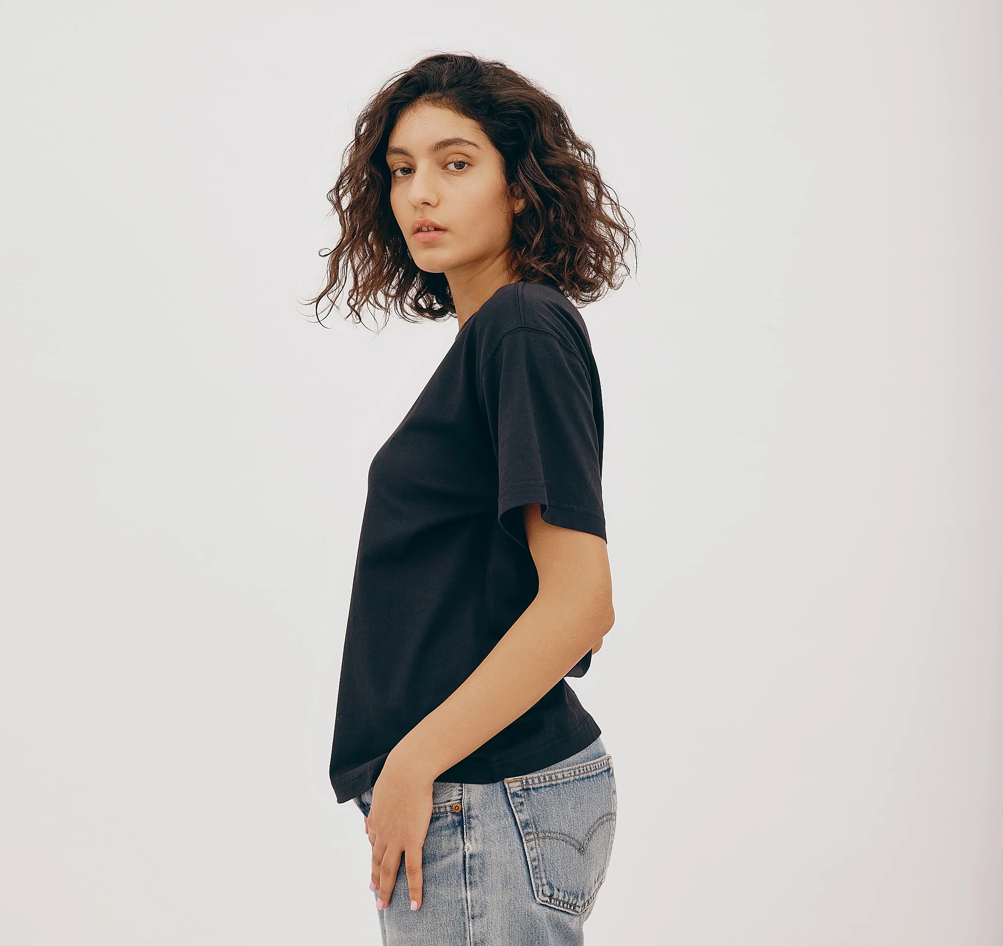 Organic Basics Organic Basics - True Boxy Tee Black