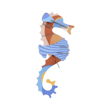 Studio Roof 3D Object Blue Ringlet Seahorse