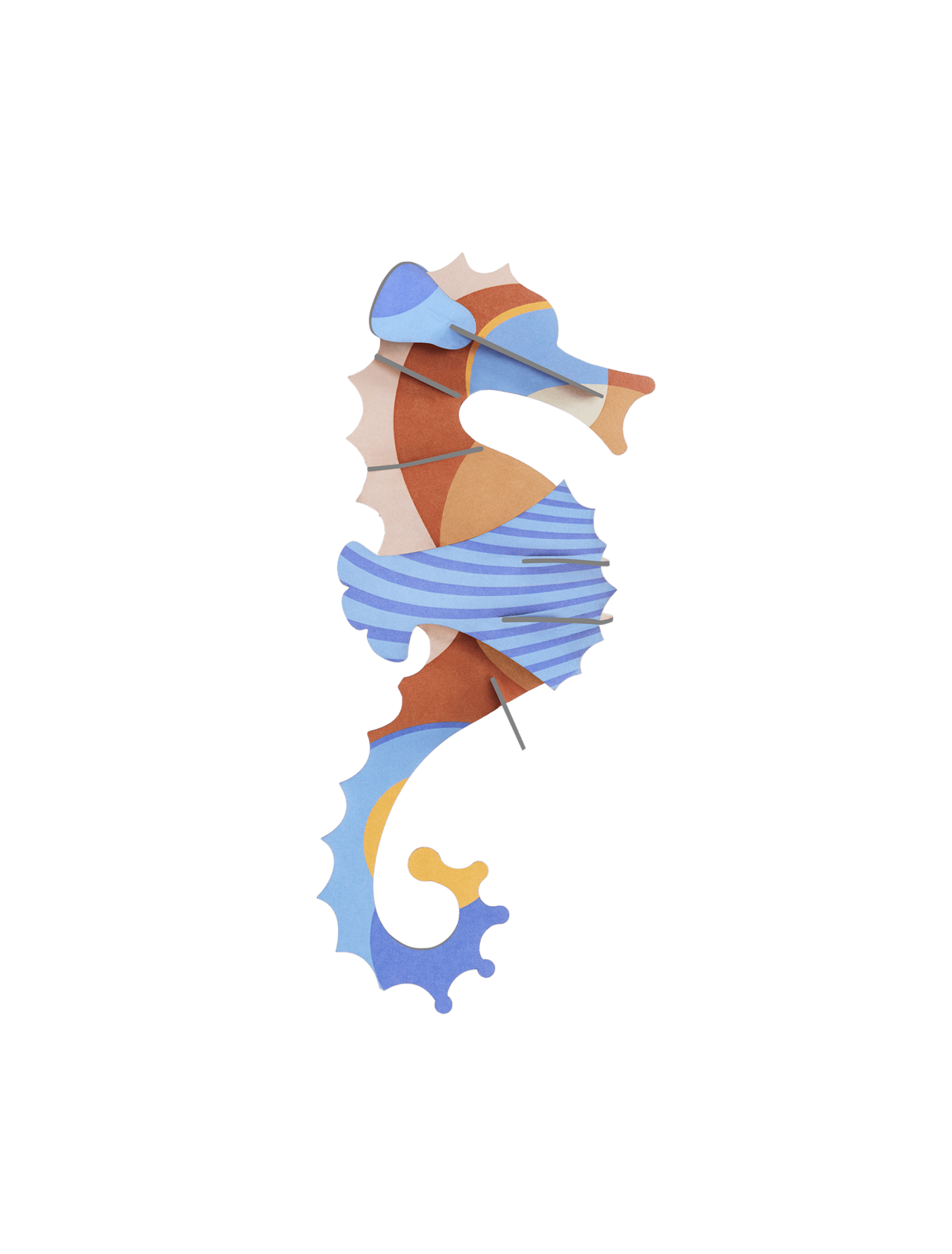 Studio Roof Studio Roof 3D Object Blue Ringlet Seahorse