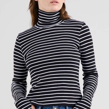Dedicated Rib Top Malma Stripe Black/White