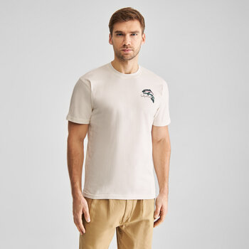 Dedicated T-Shirt Stockholm Cut Out Trout Off White