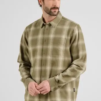 Dedicated Shirt Rute Flannel Shadow Check Leaf Green