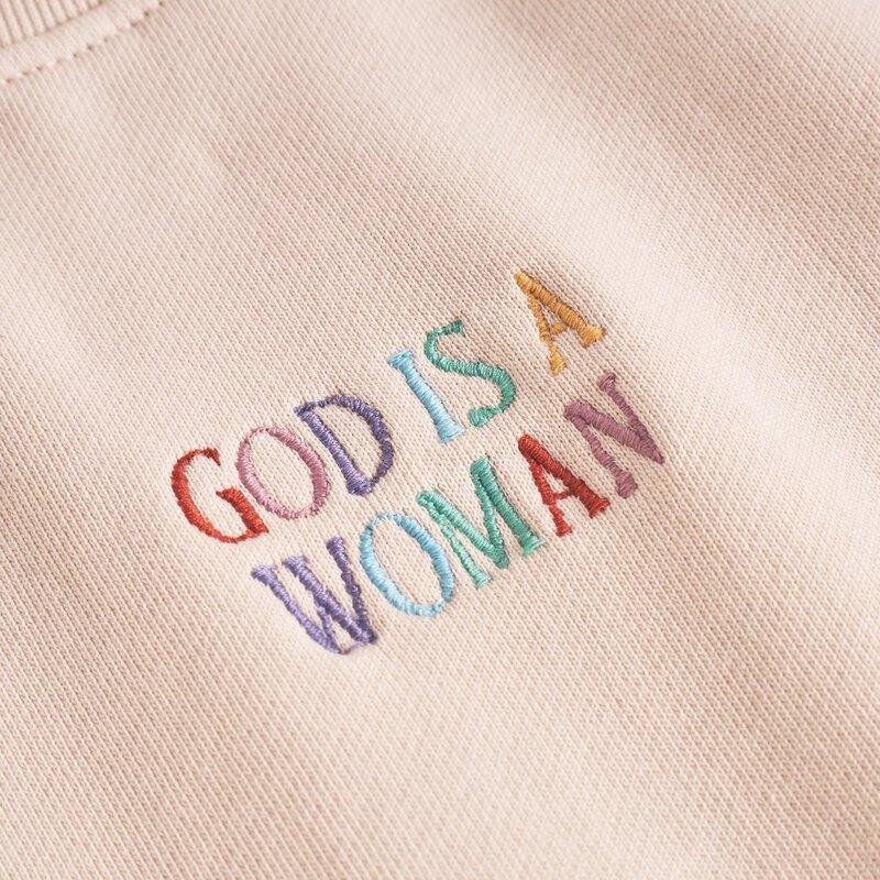Dedicated Dedicated Sweatshirt Ystad God is Woman Oat White