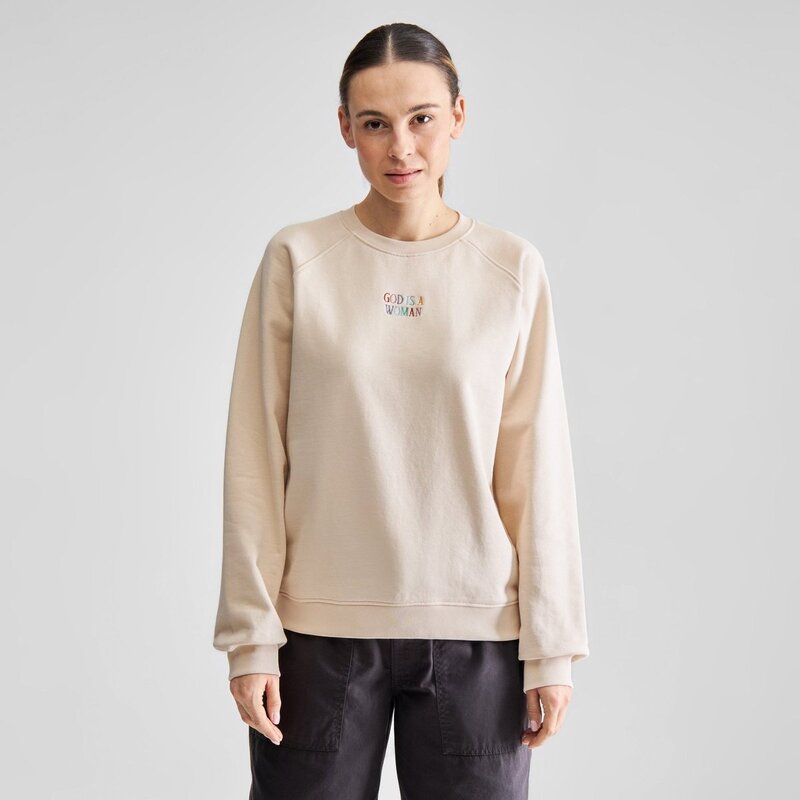 Dedicated Dedicated Sweatshirt Ystad God is Woman Oat White