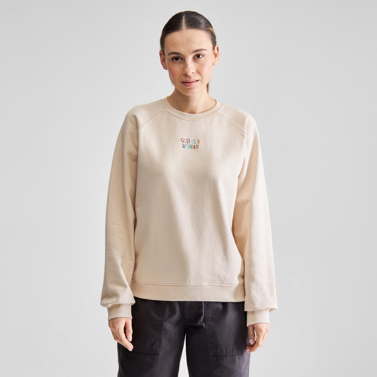 Dedicated Dedicated Sweatshirt Ystad God is Woman Oat White