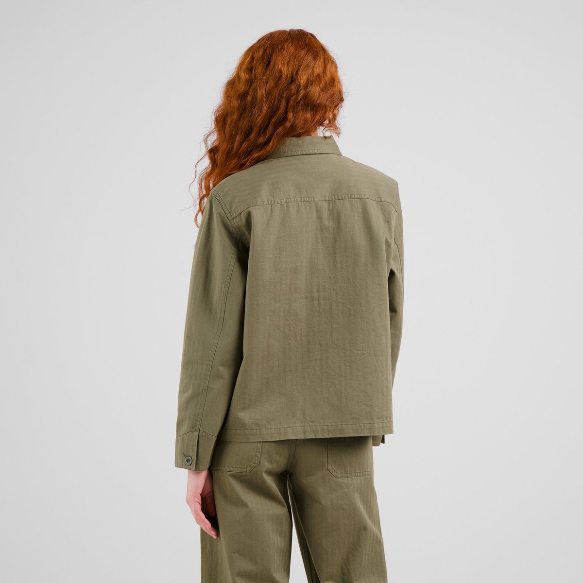 Dedicated Dedicated Jacket Stiby Herringbone Leaf Green