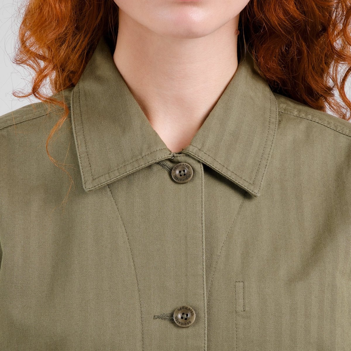 Dedicated Dedicated Jacket Stiby Herringbone Leaf Green