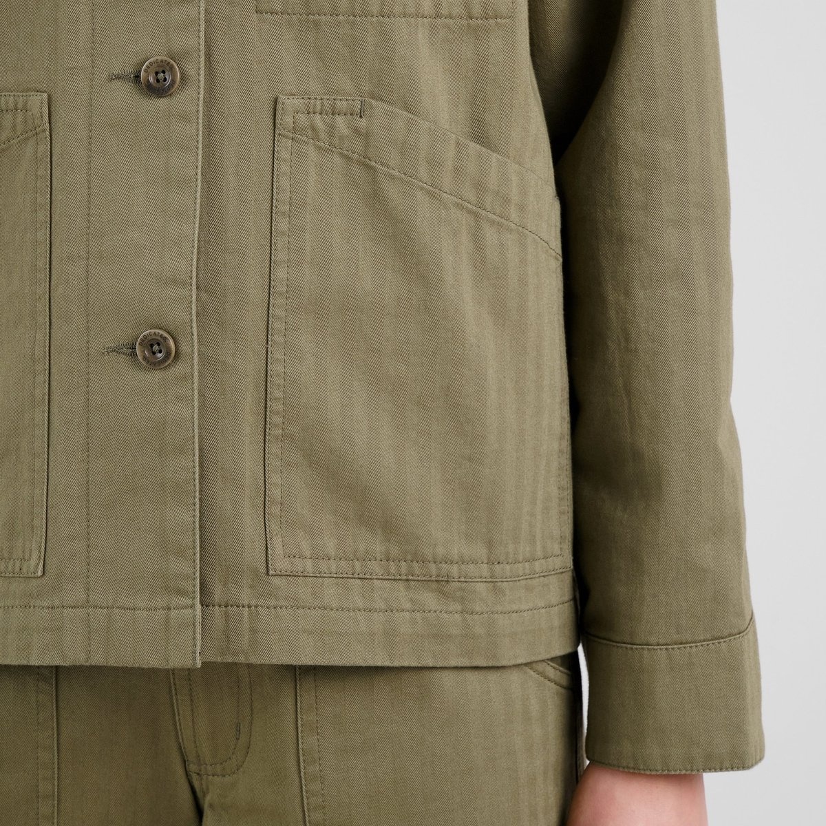 Dedicated Dedicated Jacket Stiby Herringbone Leaf Green