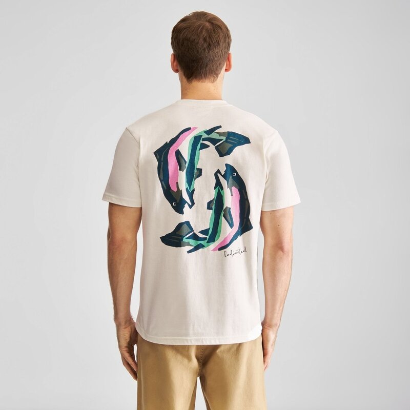 Dedicated Dedicated T-Shirt Stockholm Cut Out Trout Off White