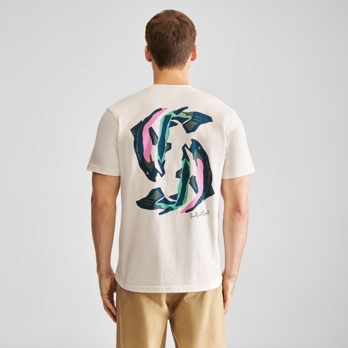 Dedicated Dedicated T-Shirt Stockholm Cut Out Trout Off White