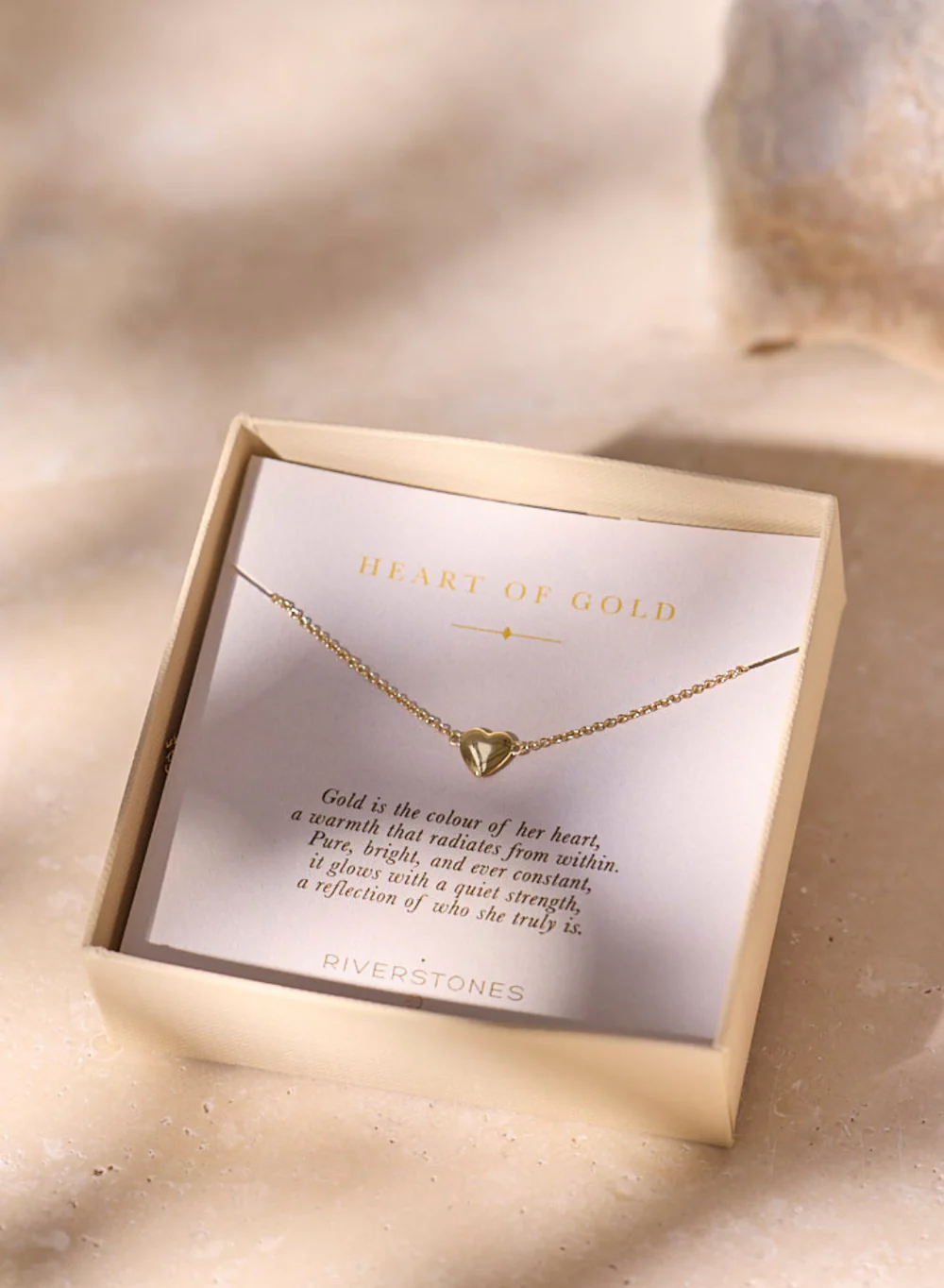 Riverstones Riverstones Heart Of Gold Ketting Goud