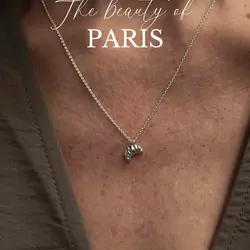 Riverstones Paris Croissant Necklace Silver