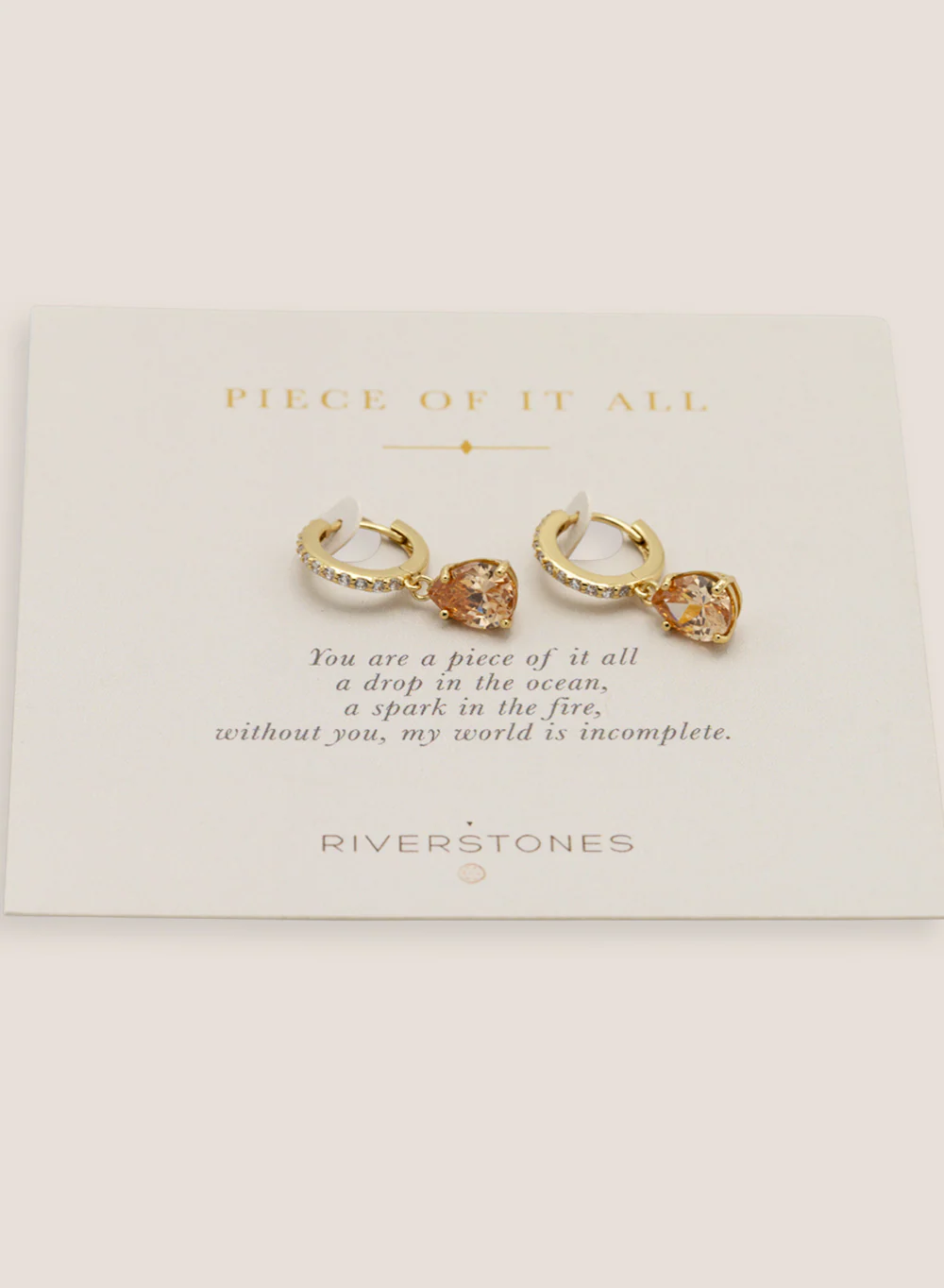 Riverstones Riverstones Drop Hoops Gold