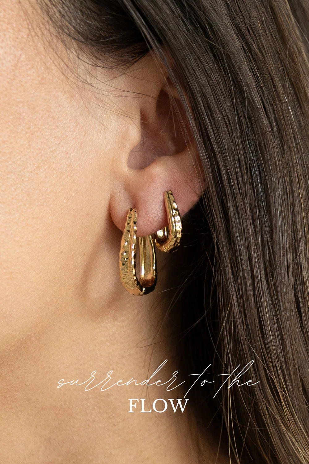 Riverstones Riverstones Tide Hoops Gold Small