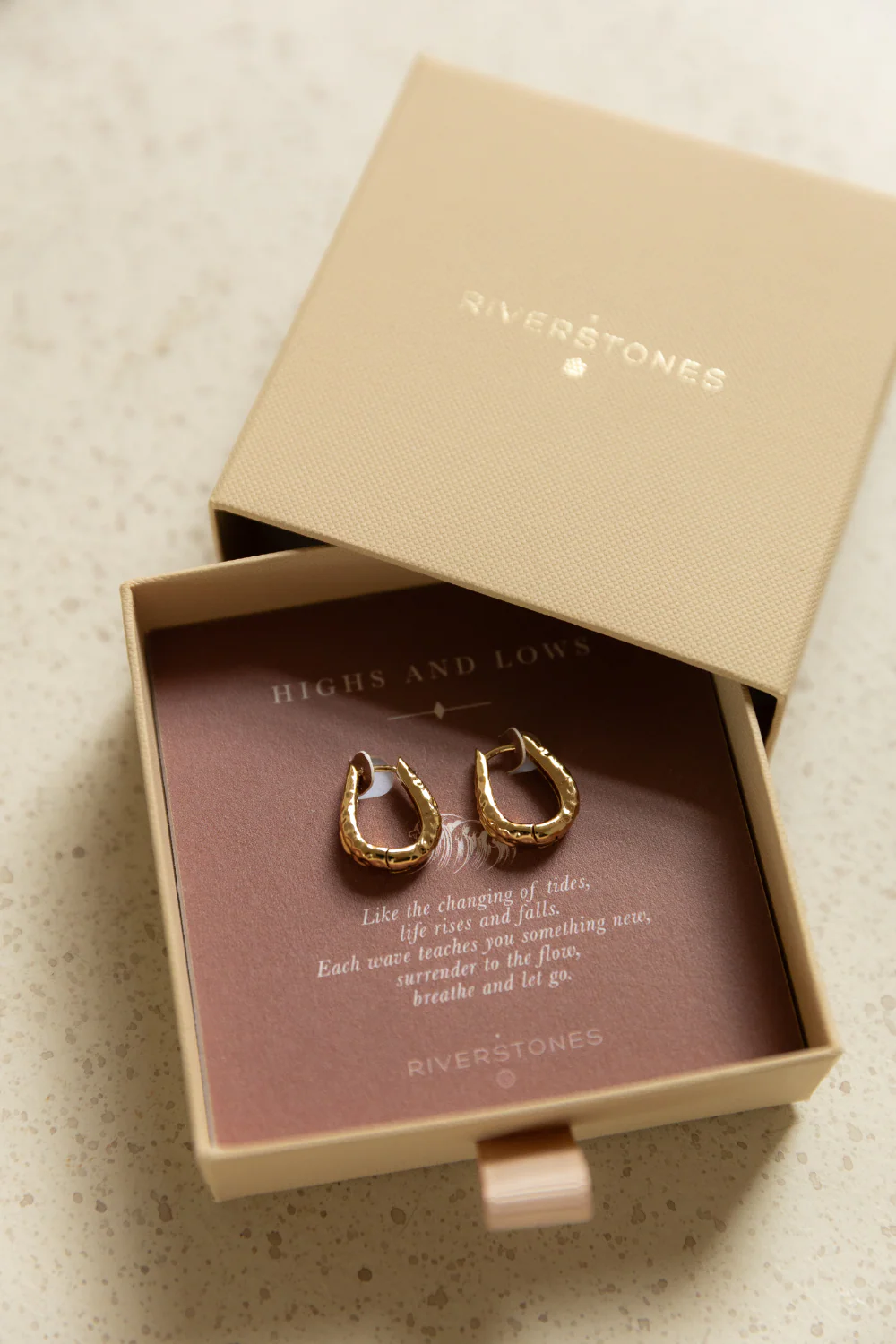 Riverstones Riverstones Tide Hoops Gold Small