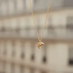 Riverstones Paris Croissant Ketting Goud
