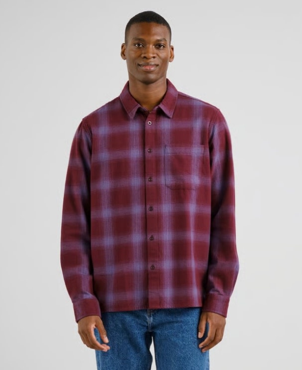 Dedicated Dedicated Shirt Rute Flannel Check Fig Red