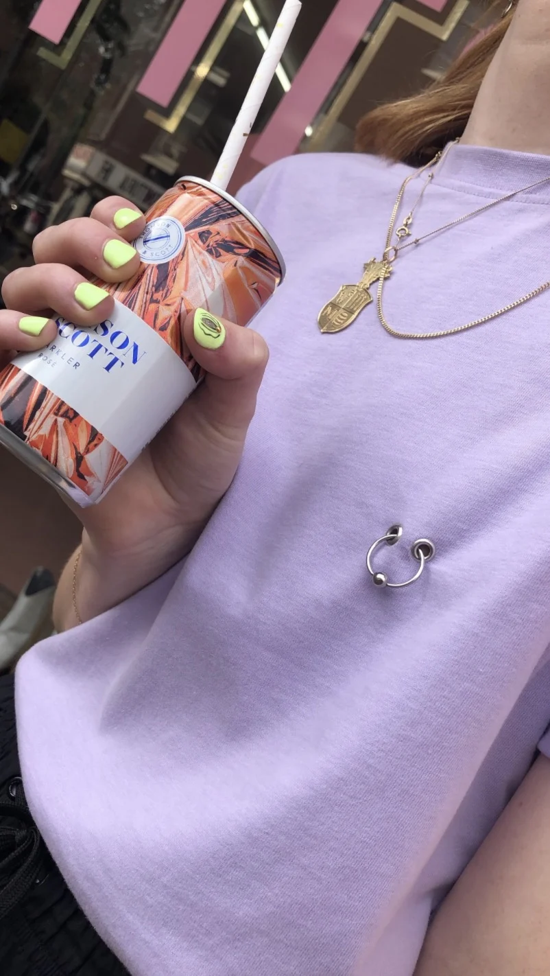 T.I.T.S. TITS Piercing T-shirt Lilac