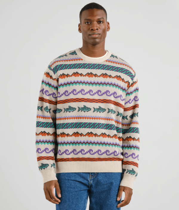 Dedicated Dedicated Sweater Mora Fair Isle Trout Oat White