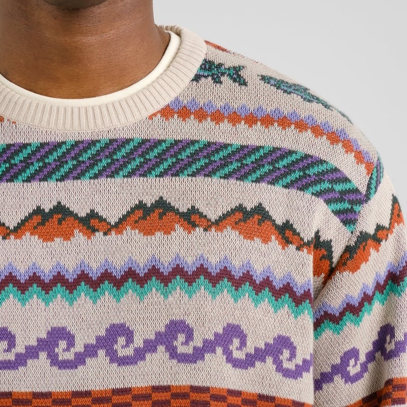 Dedicated Dedicated Sweater Mora Fair Isle Trout Oat White