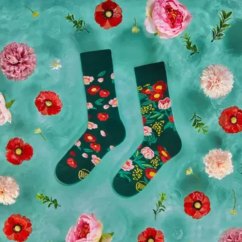 Many Mornings Sokken Flower Power Green