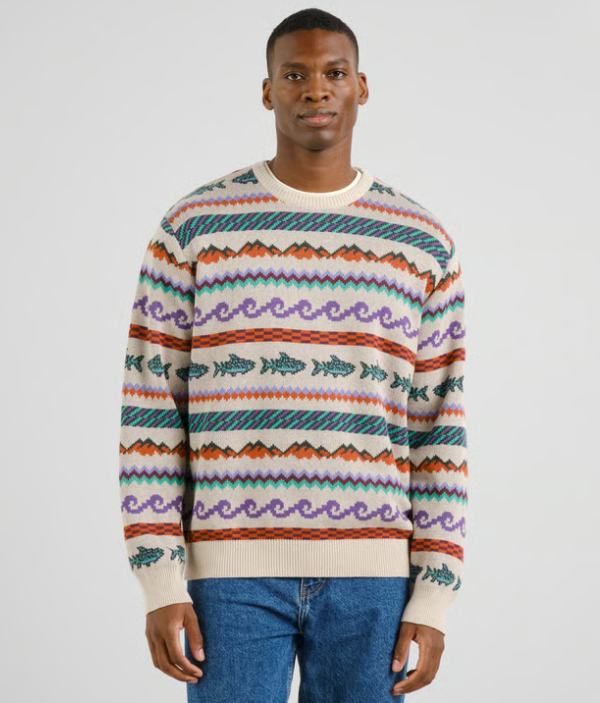 Dedicated Dedicated Sweater Mora Fair Isle Trout Oat White