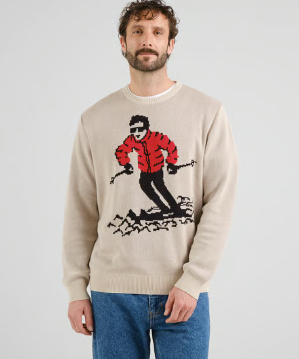 Dedicated Dedicated Sweater Mora Fallen Skier Oat White