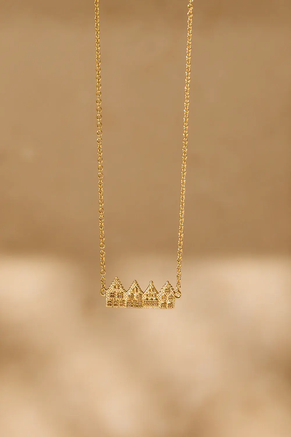 Riverstones Riverstones Brugge Houses Necklace Gold Plated