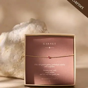 Riverstones Garnet Armband Goud