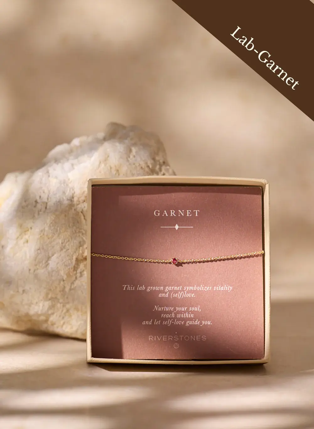 Riverstones Riverstones Garnet Armband Goud