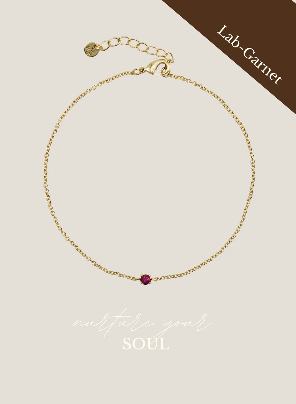 Riverstones Riverstones Garnet Armband Goud