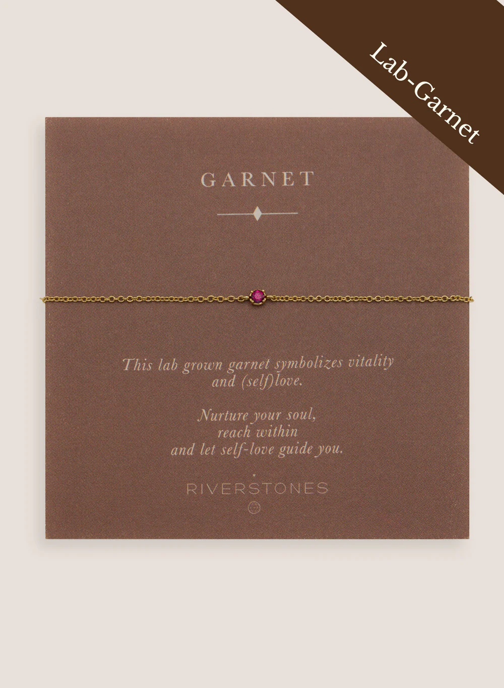 Riverstones Riverstones Garnet Armband Goud