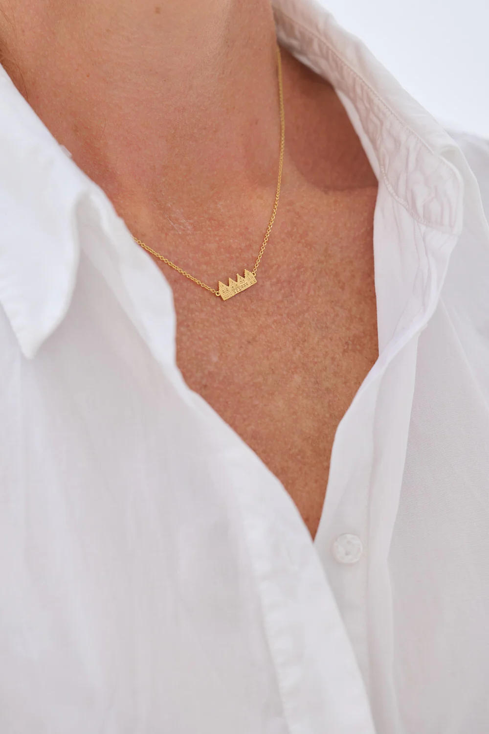 Riverstones Riverstones Brugge Houses Necklace Gold Plated