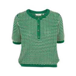 Basic Apparel Cashi Granddad Pullover - Abundant Green / Birch