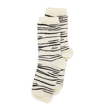 Alfredo Gonzales Femme Sokken Zebra Pattern Off White