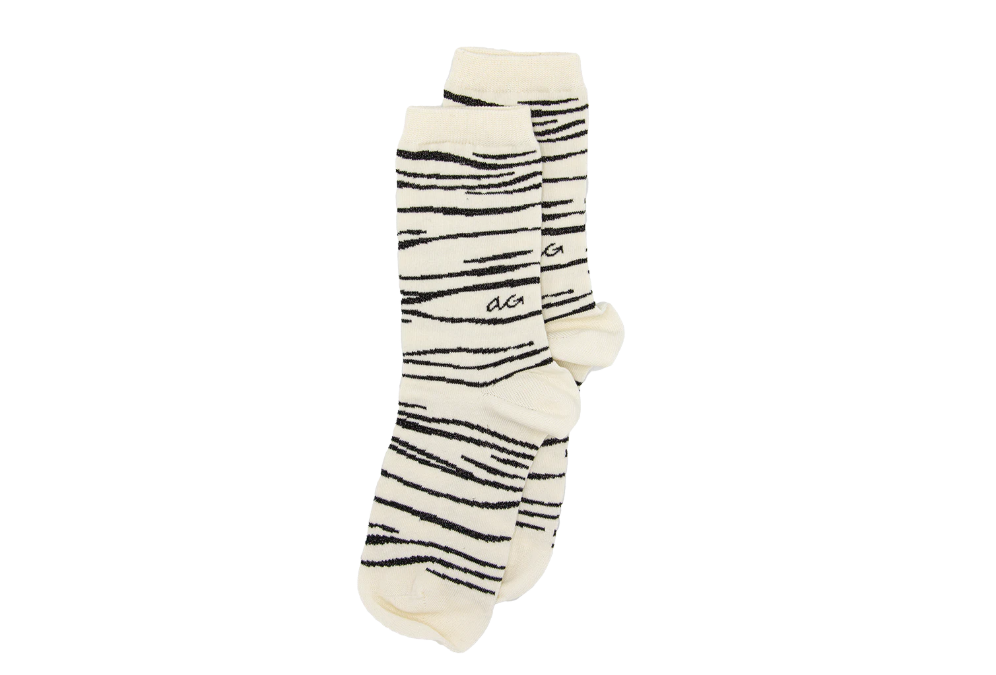 Alfredo Gonzales Alfredo Gonzales Femme Sokken Zebra Pattern Off White