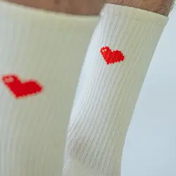 Alfredo Gonzales Athletic Socks Icon Hearts Off White