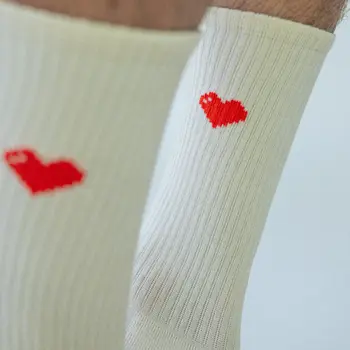 Alfredo Gonzales Athletic Socks Icon Hearts Off White