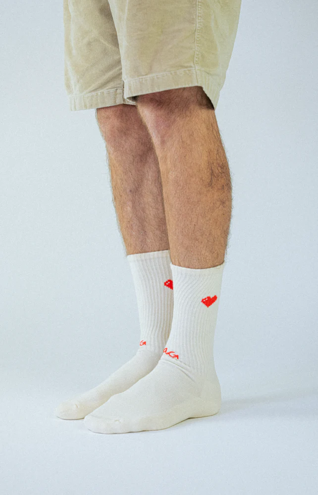 Alfredo Gonzales Alfredo Gonzales Athletic Sokken Icon Hearts Off White