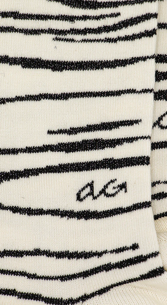 Alfredo Gonzales Alfredo Gonzales Femme Sokken Zebra Pattern Off White