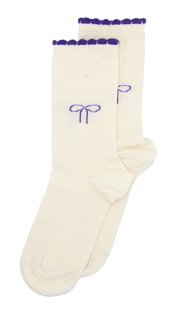 Alfredo Gonzales Alfredo Gonzales Femme Sokken Ruffle Coquette Bow Off White