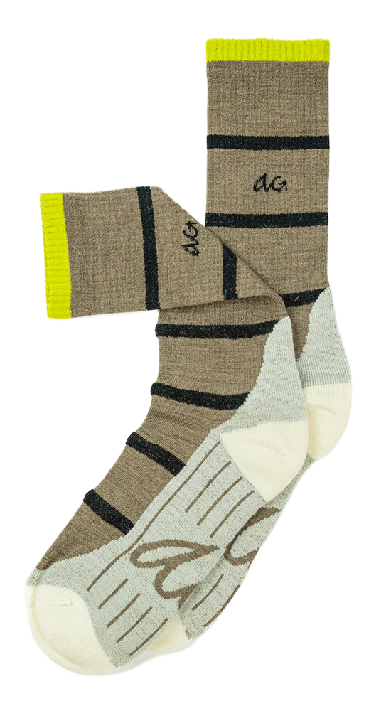 Alfredo Gonzales Alfredo Gonzales Merino Hike Sokken Stripe Thin Tabacco