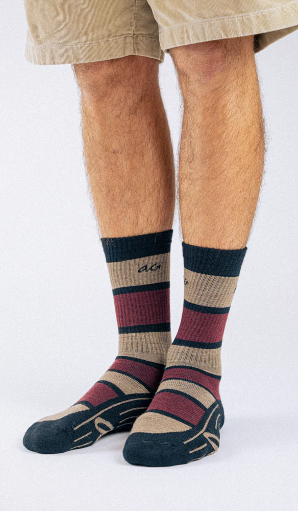 Alfredo Gonzales Alfredo Gonzales Merino Hike Sokken Patch Bordeaux